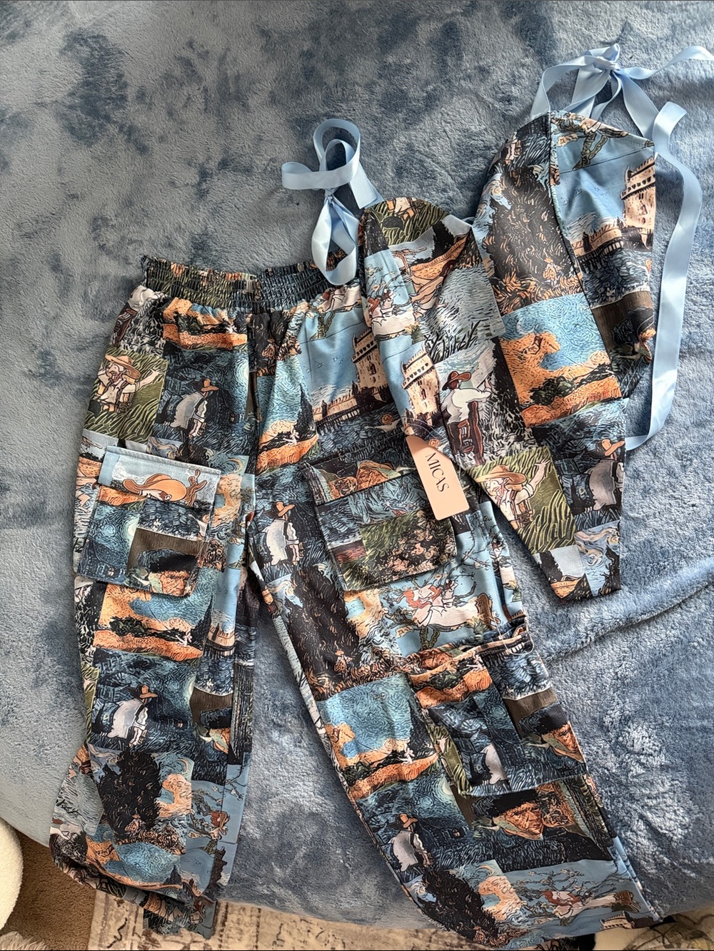 MCYS Blue Scenic Print Women's Bodysuit
